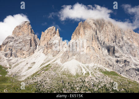 Sassolungo mountain peaks, Italian Dolomites Stock Photo