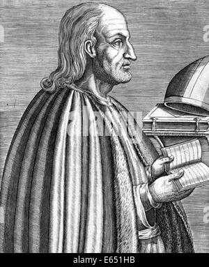 ST ANSELM OF CANTERBURY (c 1033-1109) Benedictine monk in an engraving from 1420 Stock Photo