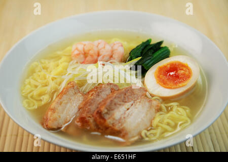 Salt flavored soup ramen Stock Photo