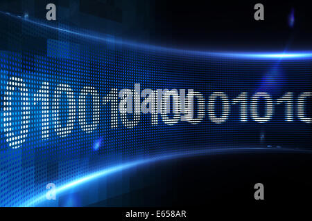 Binary code on digital screen Stock Photo