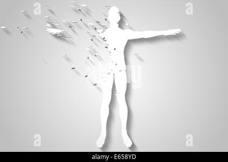 White jigsaw body breaking up Stock Photo