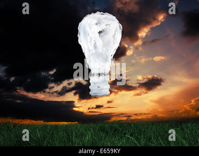 Composite image of cloud light bulb Stock Photo