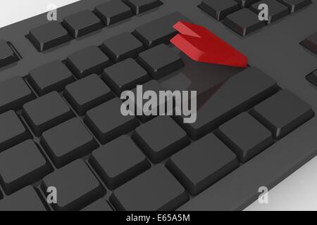 Red enter button on keyboard Stock Photo
