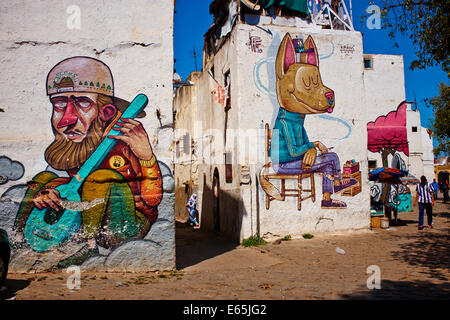 Morocco, Casablanca, Mural painting, city center Stock Photo