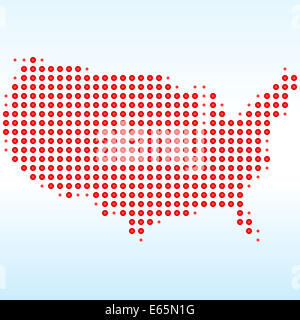Dotted USA map , isolated in white background Stock Photo - Alamy