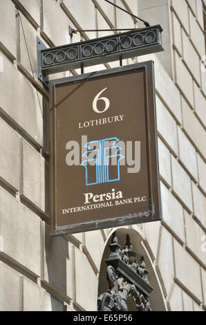 Persia International Bank plc at 6 Lothbury, City of London, UK Stock Photo