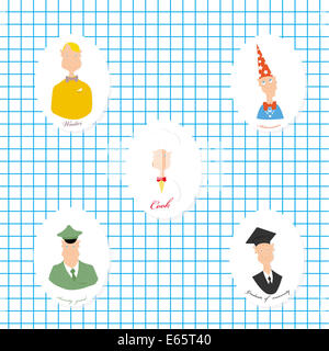 Set of the image of people of different professions Stock Photo