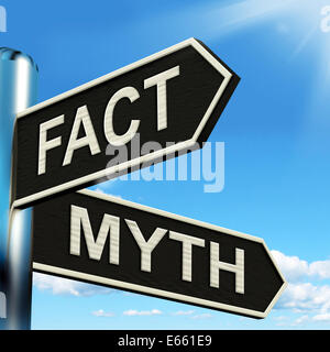 Fact Myth Signpost Meaning Correct Or Incorrect Information Stock Photo