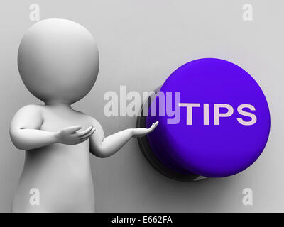 Tips Button Showing Hints Suggestions And Help Stock Photo - Alamy