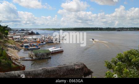 The Amazon port of Iquitos, on the Itaya river, Loreto, Peru Stock Photo