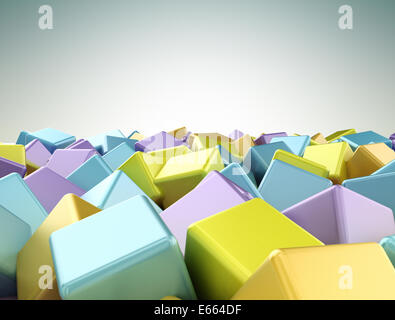 Abstract background of multi-colored cubes Stock Photo