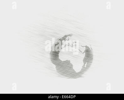 Pencil sketch of a world globe Stock Photo