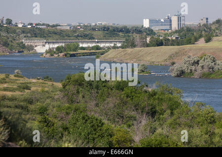 View from Lewis & Clark National Historic Trail Interpretive Center, Great Falls, MT Stock Photo