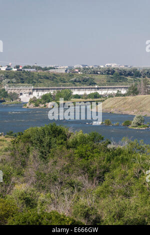 View from Lewis & Clark National Historic Trail Interpretive Center, Great Falls, MT Stock Photo