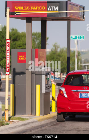 Wells Fargo Bank Drive-thru ATM, USA Stock Photo