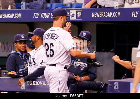 ST. PETERSBURG, FL - JUN 09: Jake Bauers (9) of the Rays at first