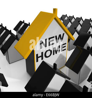 New Home House Meaning Buying Property Or Real Estate Stock Photo