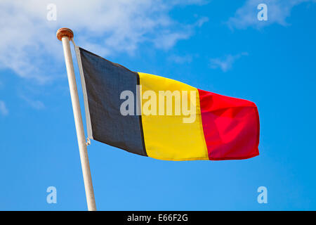 Belgian flag in the blue sky Stock Photo