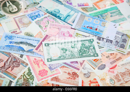 Collection of the old foreign notes Stock Photo