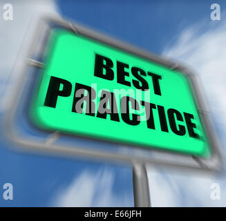 Best Practice Sign Displaying Better and Efficient Procedures Stock Photo