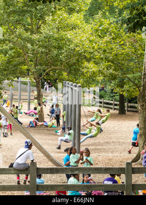 Children Playing, Heckscher Playground, Central Park, NYC Stock Photo