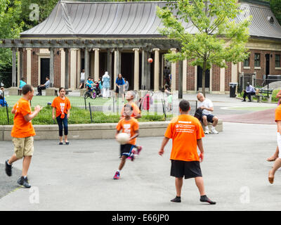 Children Playing, Heckscher Playground, Central Park, NYC Stock Photo