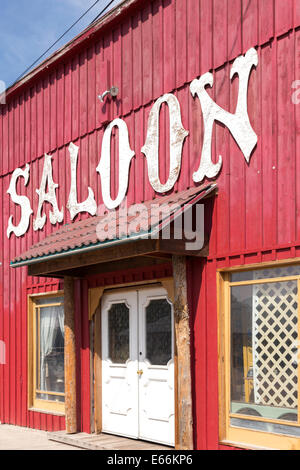 Weathered Saloon in Montana, USA Stock Photo