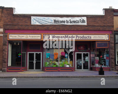 WomanMade Products souvenir shop in Seneca Falls, New York, USA, June 15, 2014, © Katharine Andriotis Stock Photo