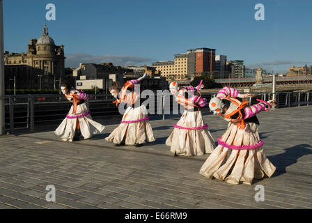 Street Performers Dancers at Riverside Glasgow. Stock Photo