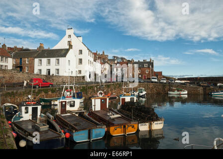 Fishing boats in picturesque  Crail Harbour  East Neuk, Fife, Scotland Stock Photo