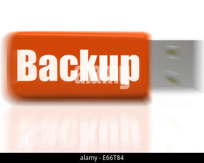 Backup USB drive Showing Data Storage Archiving Or File Transfer Stock Photo