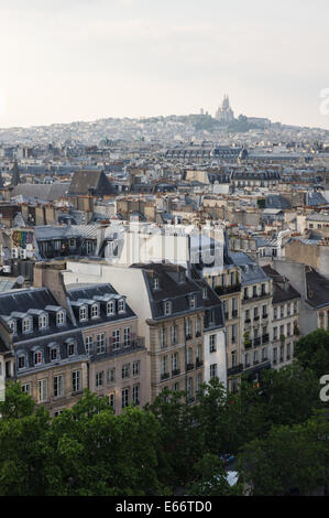 Panoramic view of Paris townhouses, France Stock Photo