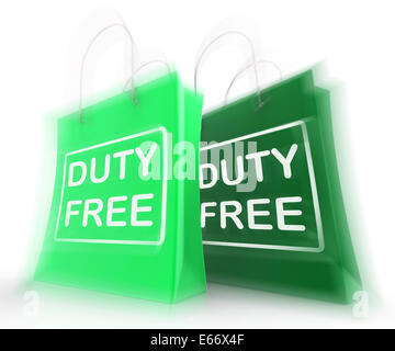 Tax Free Shopping Bags Representing Duty Exempt Discounts Stock Photo