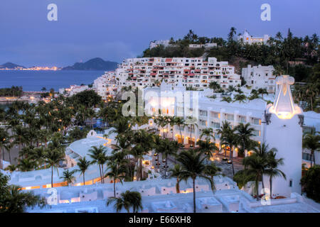 Resort hotel complex of Las Hadas at twilight in Manzanillo, Colima, Mexico. Stock Photo