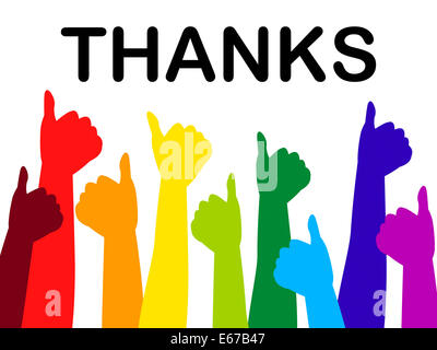 Thumbs Up Showing Thanks A Lot And All Right Stock Photo