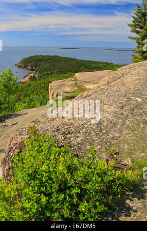 Otter Cliff seen from Gorham Mountain Trail, Acadia National Park, Maine, USA Stock Photo