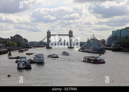 On the River Thames central London England UK Stock Photo