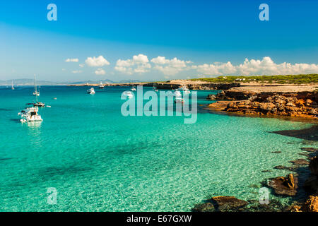 Formentera, Balearic Islands, Spain. Cala Saona. The sea of dream, the perfect island for relax and summer holiday. Stock Photo