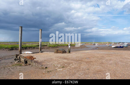 Brancaster staithe and harbour North Norfolk on the North Norfolk coast path Stock Photo