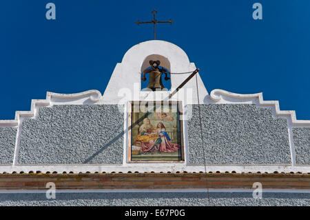 Monastery of Santa Ana - bell gable, Alosno, Huelva province, Region of Andalusia, Spain, Europe Stock Photo