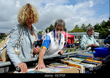 The Second Hand Book Stall at the Marine Gardens Bowls Club in Worthing Charity Open Day Stock Photo