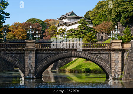 Imperial Palace Tokyo Japan Emperor Nijubashi Bridge Stock Photo