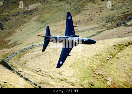 RAF T1 Hawk lowe leve traing in the mach loop north wales Stock Photo