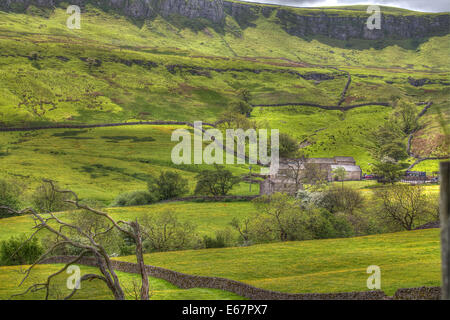 The Green Rolling Hills of the Yorkshire Dales Stock Photo