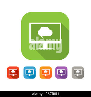Color set of flat computer chat icon Stock Photo