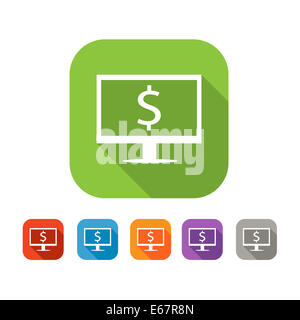 Color set of flat internet business icon Stock Photo