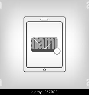 Tablet PC with new message Stock Photo