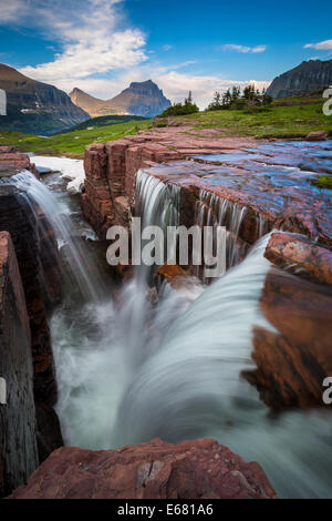 Logan Pass in Glacier National Park, Montana, located near the US-Canada border Stock Photo