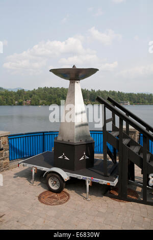 Torch from the 1980 Lake Placid Olympic games. Stock Photo