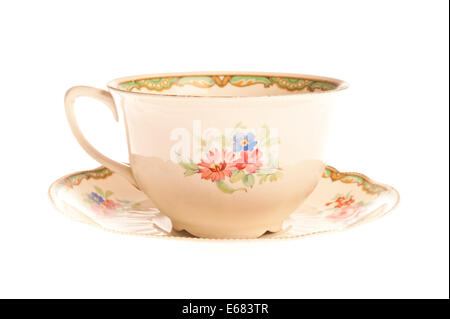 cup for tea decorated, cup and saucer Stock Photo